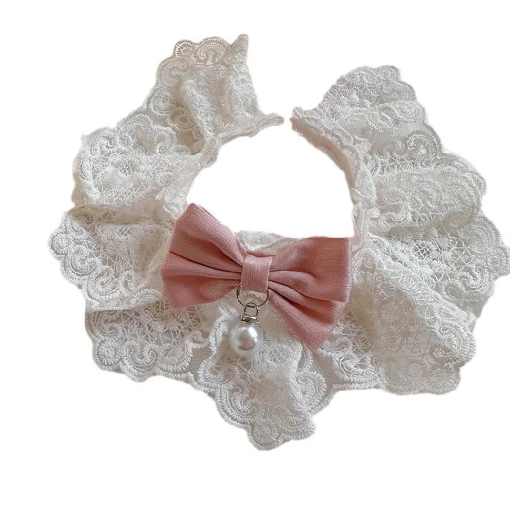 Mokka - Ruffled Bow Bib Pet Neckwear