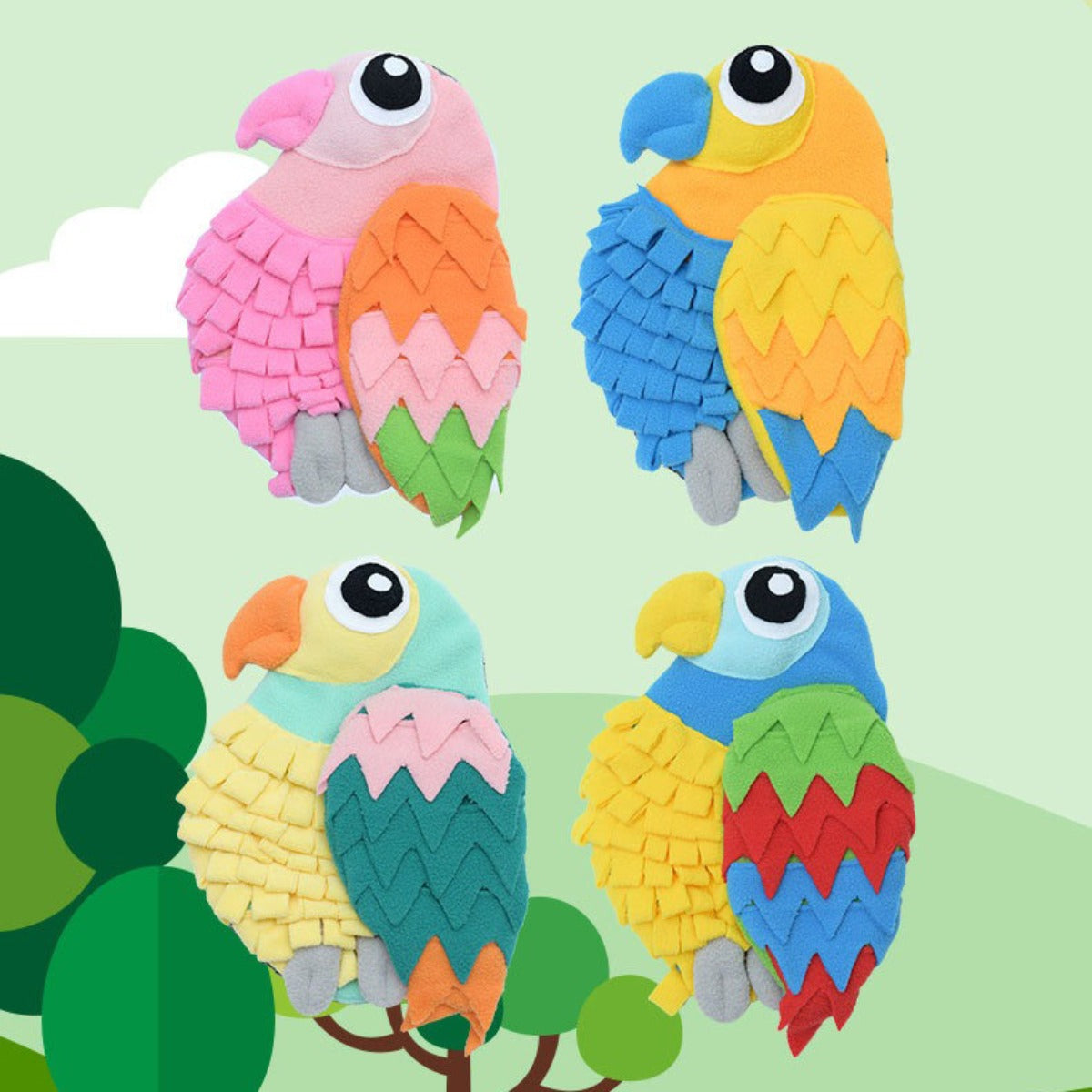 Snuffy – Colorful Parrot Snuffle Toy