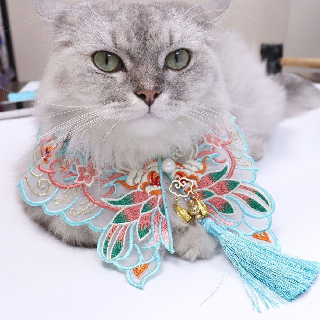 Mokka – Embroidered Royal Cat Collar Lotus Style