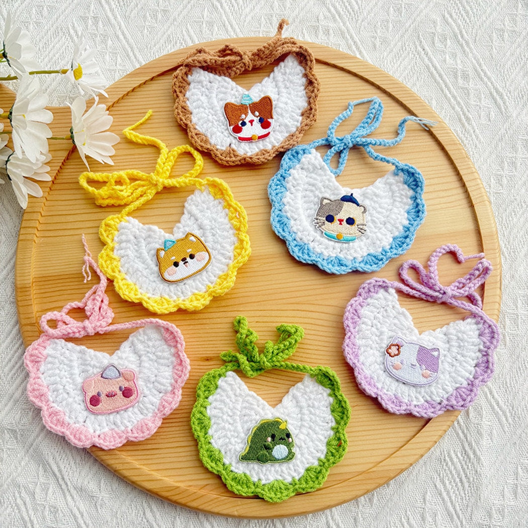 Mokka - Cartoon Animal Crochet Cat Bib