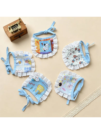 Mokka - Patterned Eyelet-Lace Ruffle Cat Neckwear