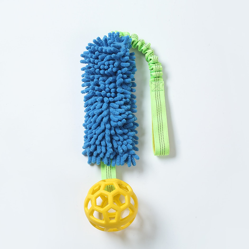 Petkin - Multicolor Squeaky Ball Tug Dog Toy