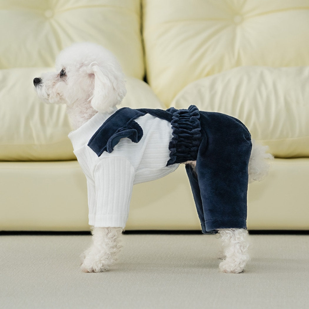 Ozzie - Casual Ruffle Trim Summer Dog Jumpsuit
