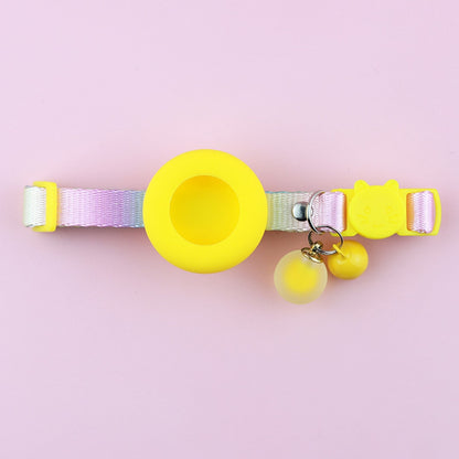 Mokka - Striped AirTag Holder Cat Collar with Bell