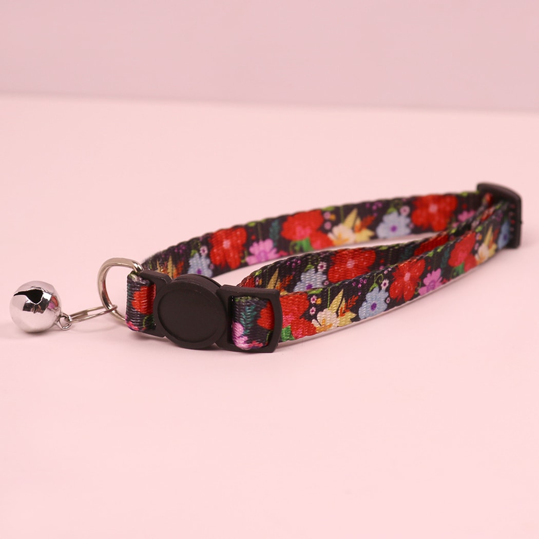 Mokka - Vintage-inspired Floral Print Cat Collar