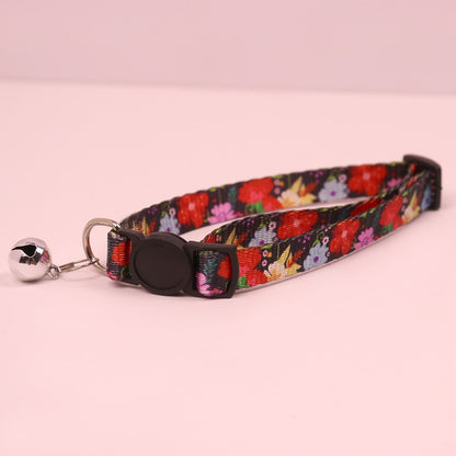 Mokka - Vintage-inspired Floral Print Cat Collar