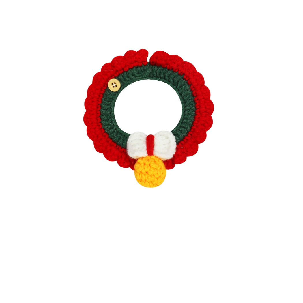 Mokka - Christmas Color-Block Crochet Cat Collar
