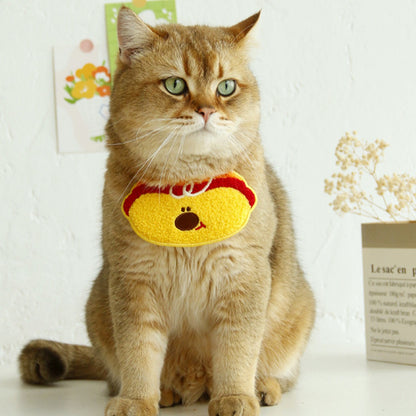 Mokka cartoon bib collar for cats shown from an angle highlighting the shape