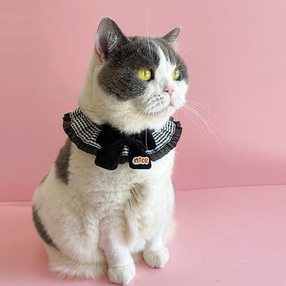 Mokka - Ruffle Trim Plaid Cat Collar