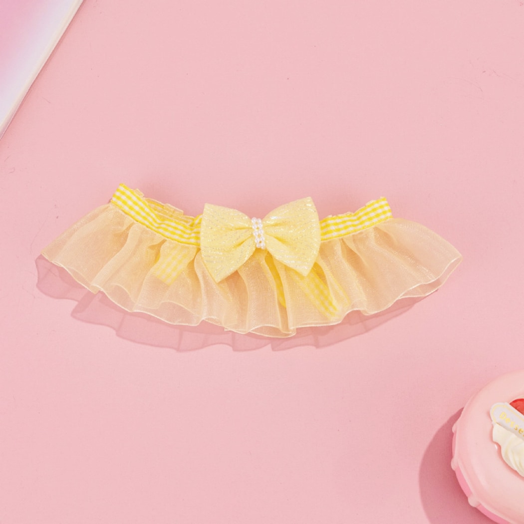 Mokka - Sheer Ruffled Bow Cat Collar