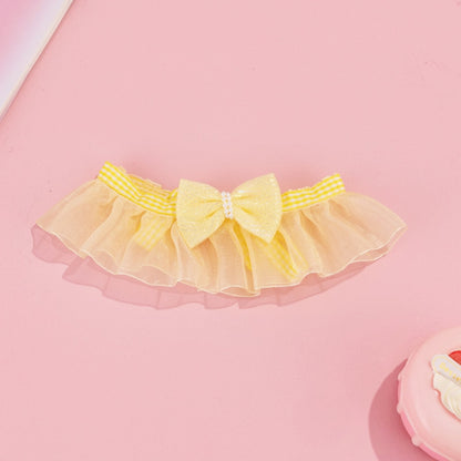 Mokka - Sheer Ruffled Bow Cat Collar