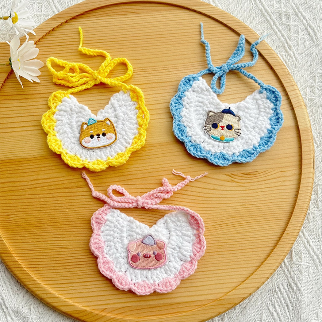 Mokka - Cartoon Animal Crochet Cat Bib