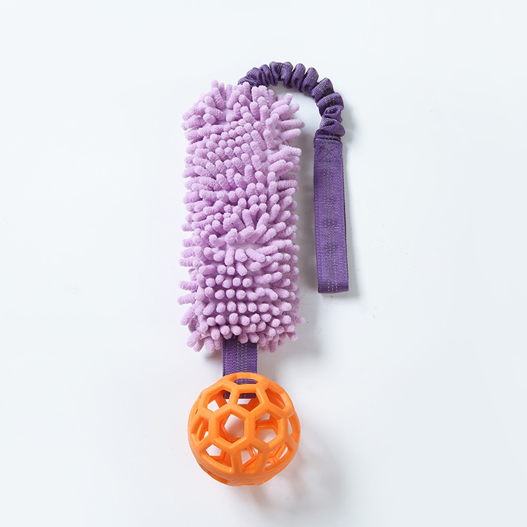 Petkin - Multicolor Squeaky Ball Tug Dog Toy