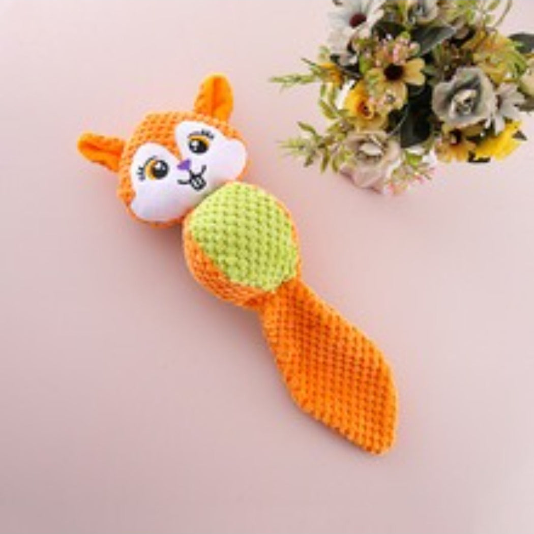 Petkin Long Tail Plush Pet Toy lying flat with tail extended