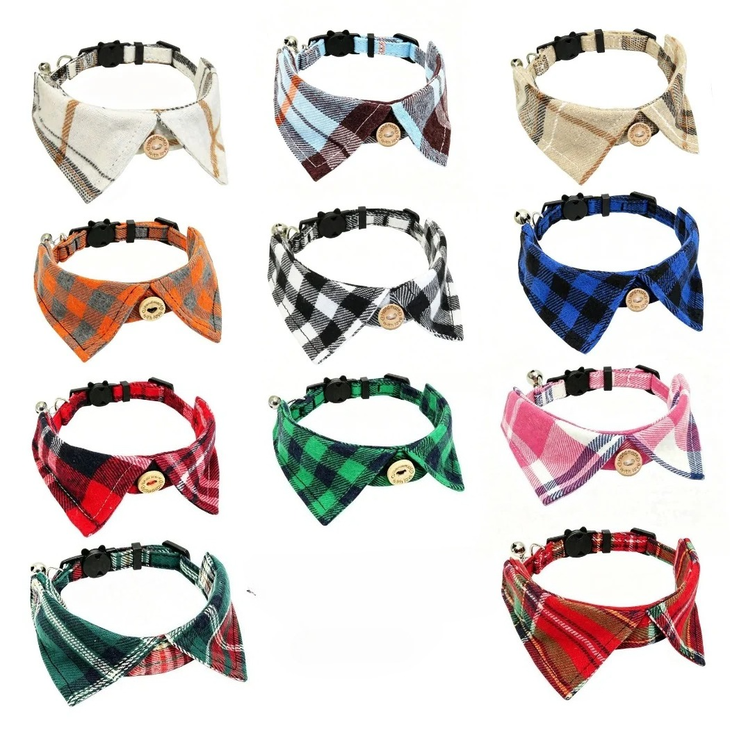 Mokka - Plaid Breakaway Buckle Bell Cat Collar
