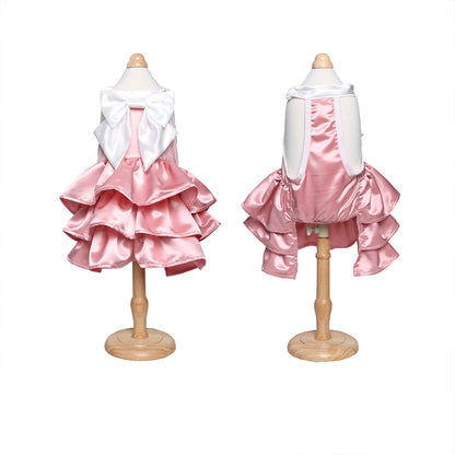 Ozzie - Ruffle Hem Bow Accent Pet Dress Dress