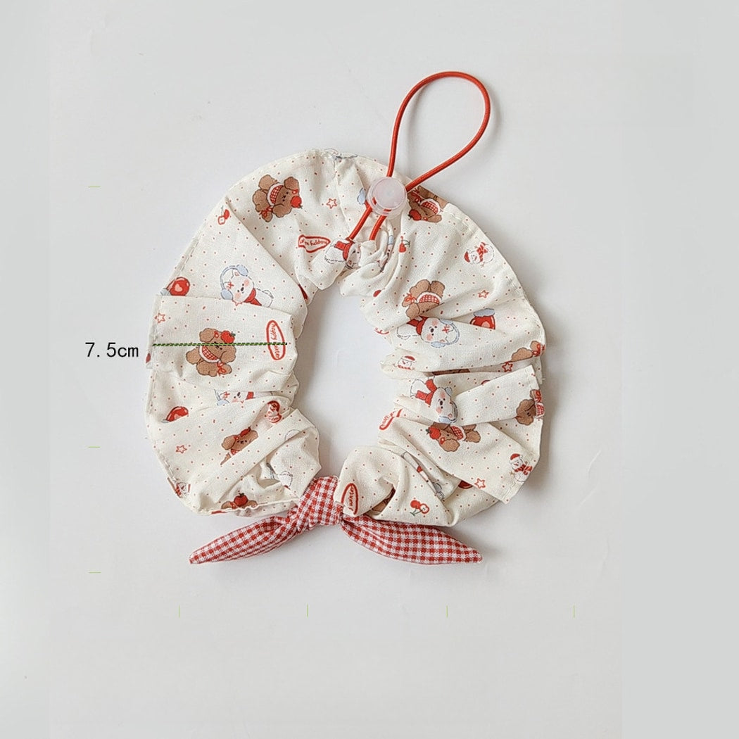 Mokka - Plaid Cartoon Pet Bandana Collar and Bib