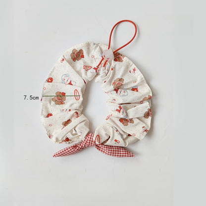 Mokka - Plaid Cartoon Pet Bandana Collar and Bib