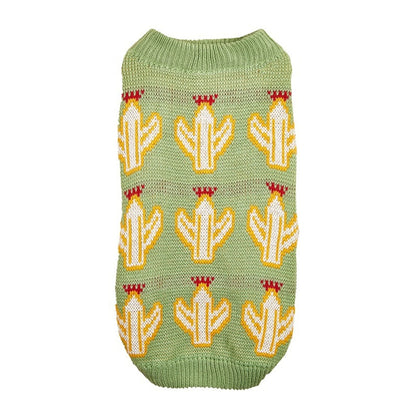 Ozzie - Cactus Pattern Knit Dog Sweater for Pets