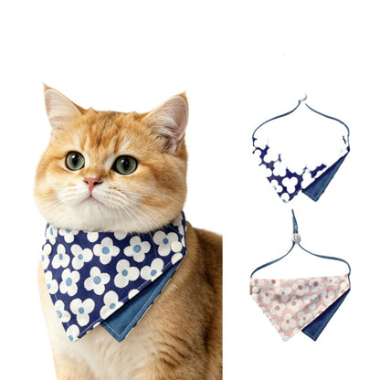 Mokka - Daisy Pattern Panel Bandana Pet Neckwear
