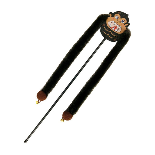 Moo – Black Gorilla Plush Wand Cat Toy