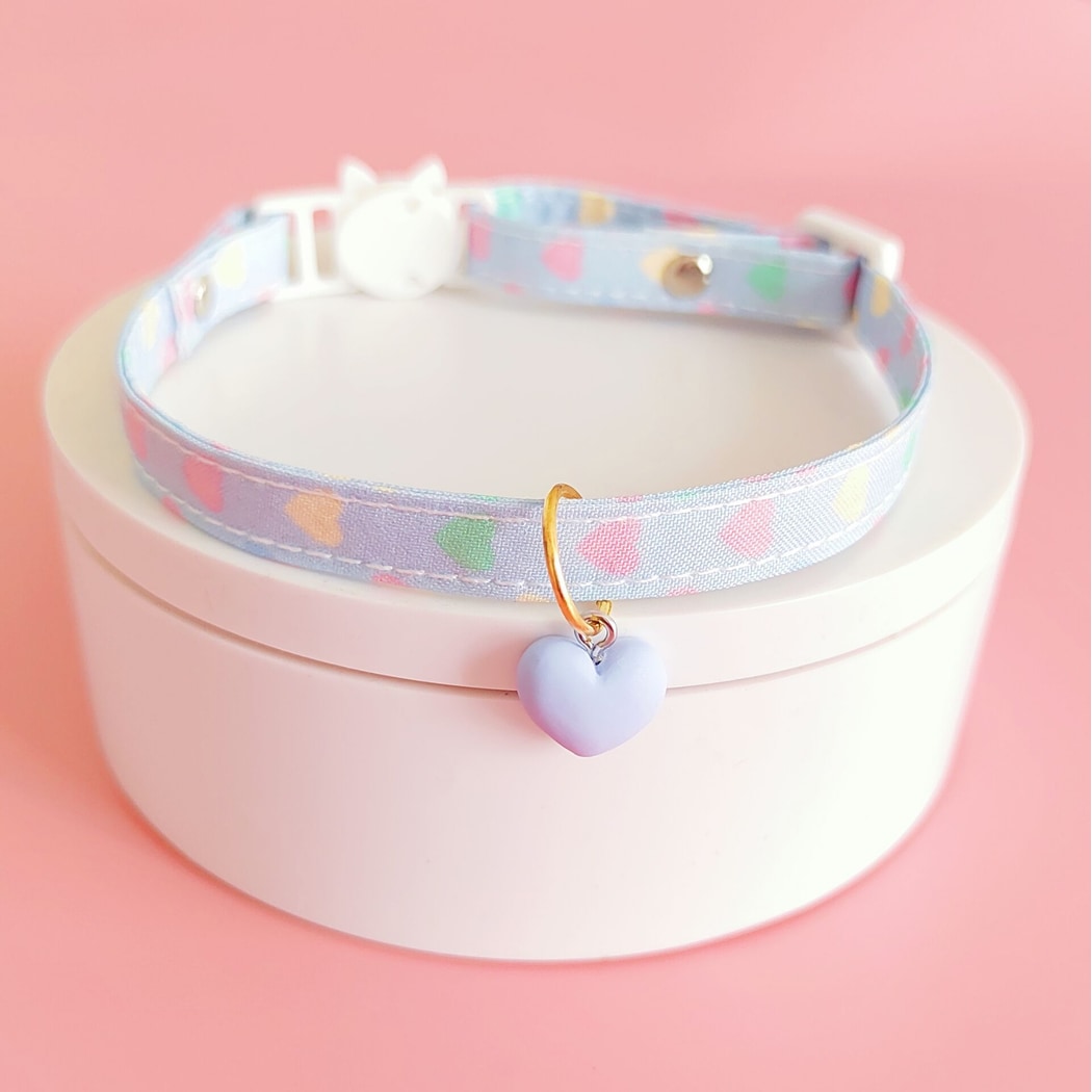 Mokka - Heart Print Pendant Decorative Cat Collar