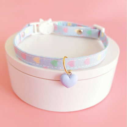 Mokka - Heart Print Pendant Decorative Cat Collar