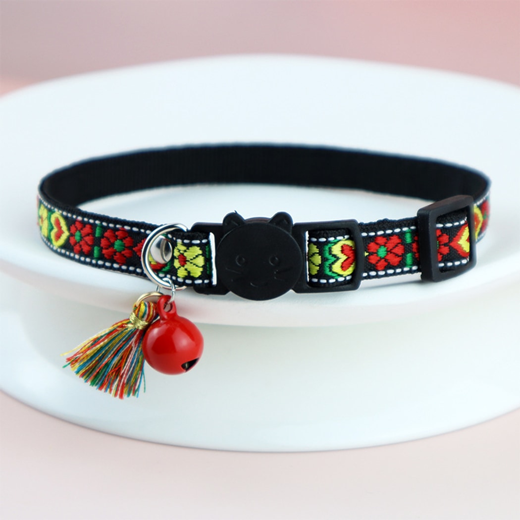 Mokka - Colorful Pattern Bow Detail Cat Collar