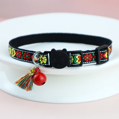 Mokka - Colorful Pattern Bow Detail Cat Collar