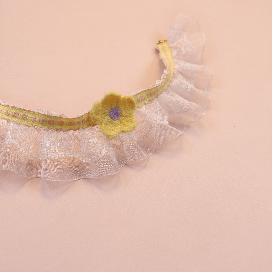 Mokka - Floral Lace Ruffle Decorative Cat Collar