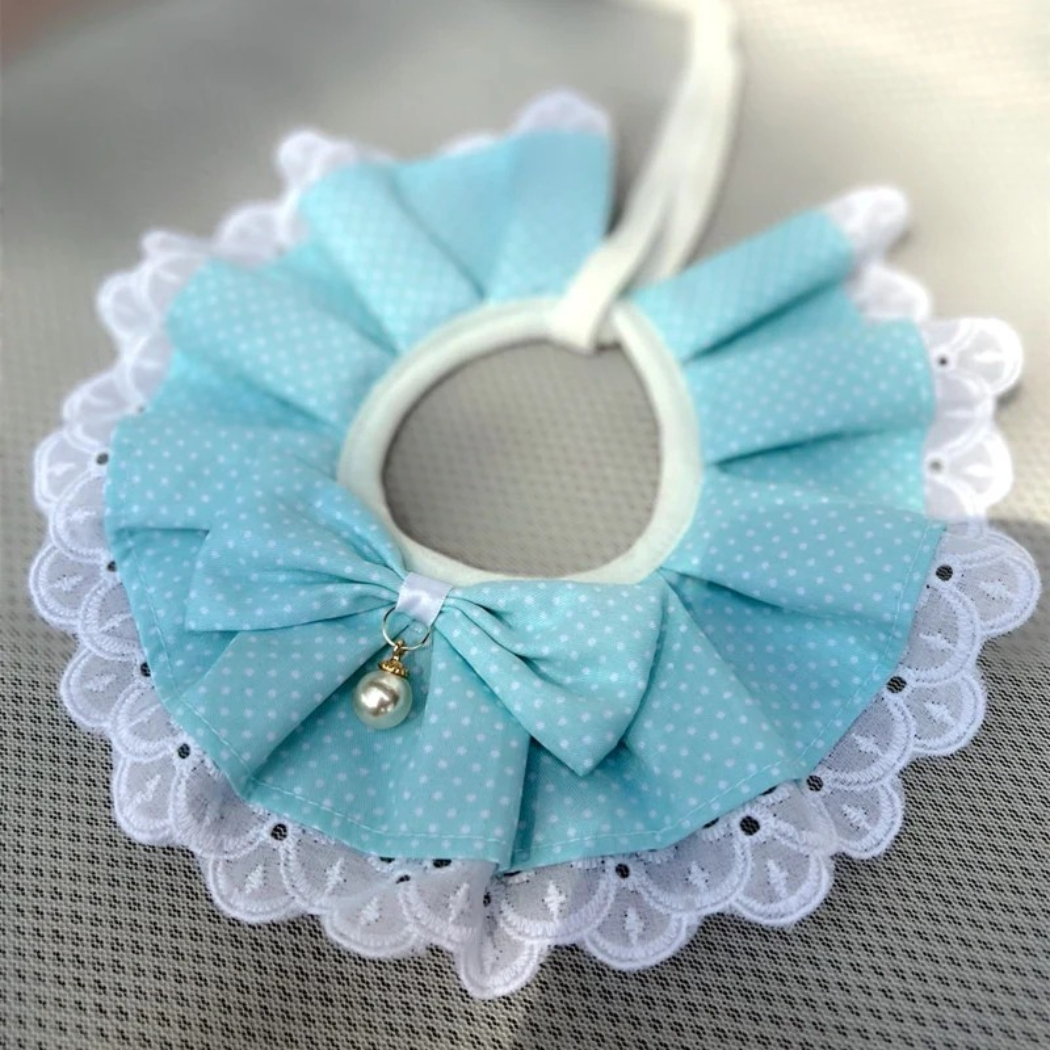 Mokka - Ruffled Bib Bow Pet Neckwear