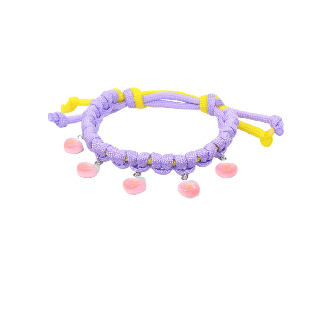 Top view of Mokka Fruit Charm Cat Collar showing charm arrangement