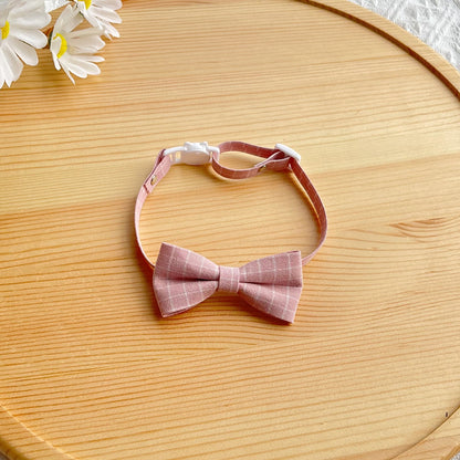 Mokka - British Plaid Bow Tie Cat Collar