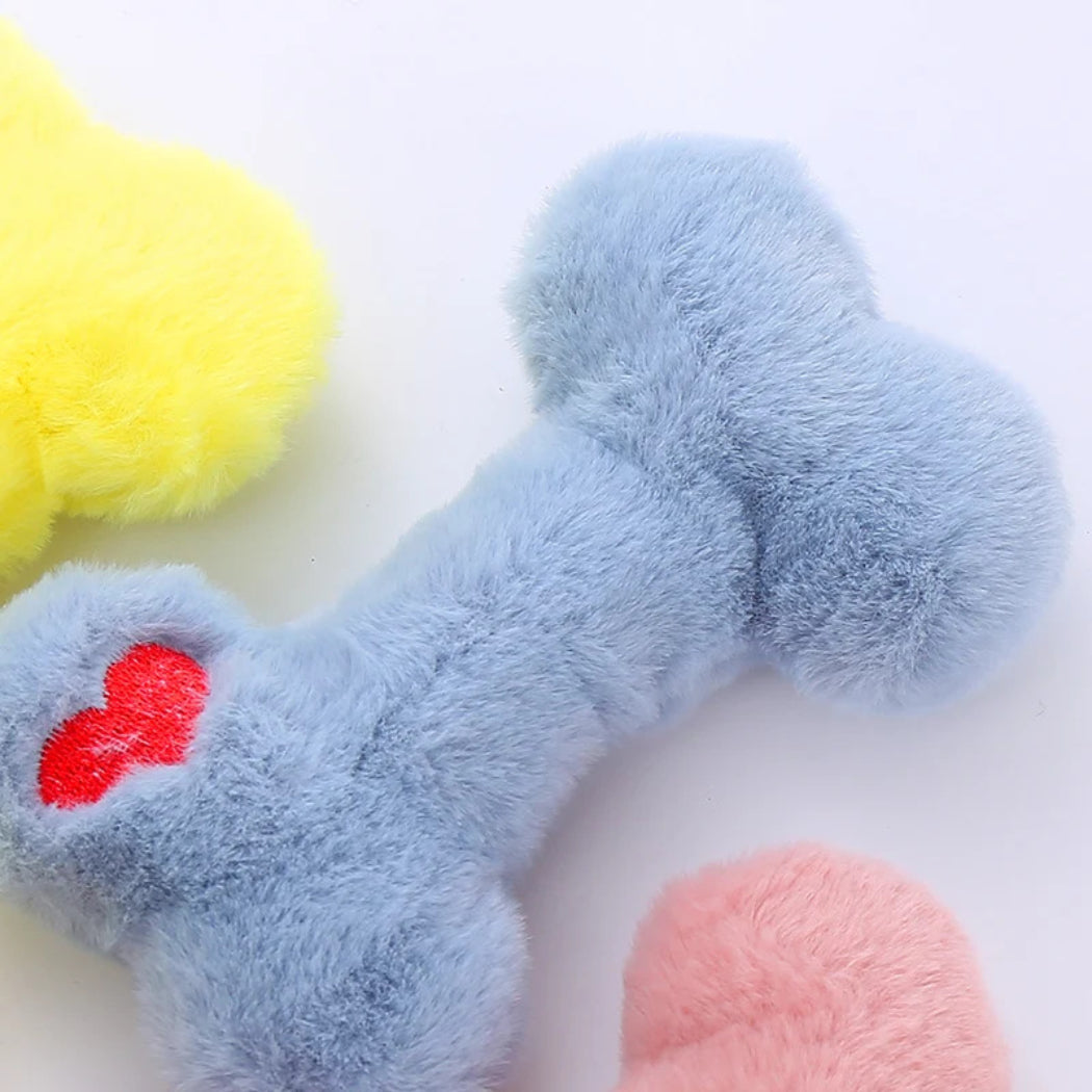 Petkin - Heart Bone-Shaped Plush Dog Toy