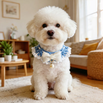 Mokka - Decorative Ruffle Edge Bow Tie Cat Collar