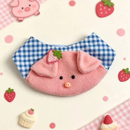 Mokka - Pig Strawberry Scalloped Pet Bib