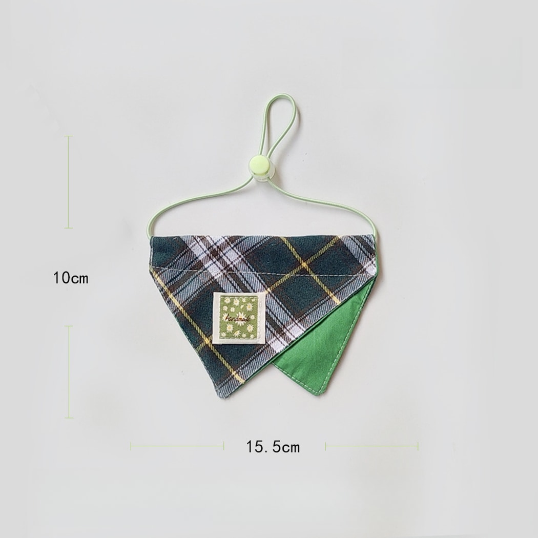 Mokka - Edgy Style Green Plaid Pet Bib