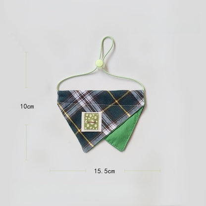 Mokka - Edgy Style Green Plaid Pet Bib