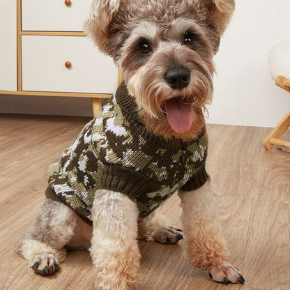 Ozzie - Camouflage Dog Sweater with Collar Pullover