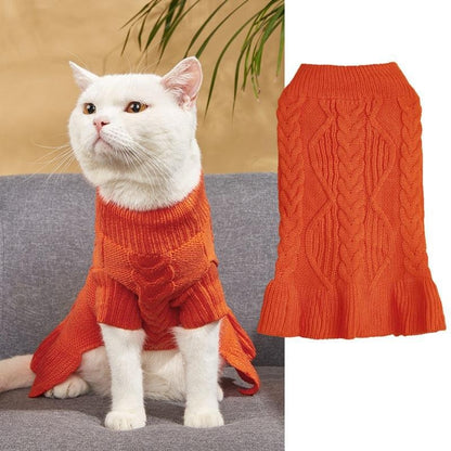 Ozzie - Ruffle Hem Pet Sweater Dress