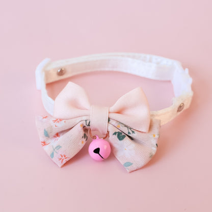 Mokka - Floral Double Bow Cat Collar – Soft, Adjustable, and Adorably Elegant