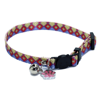 Mokka cat collar displayed with a small bell attached to the D-ring