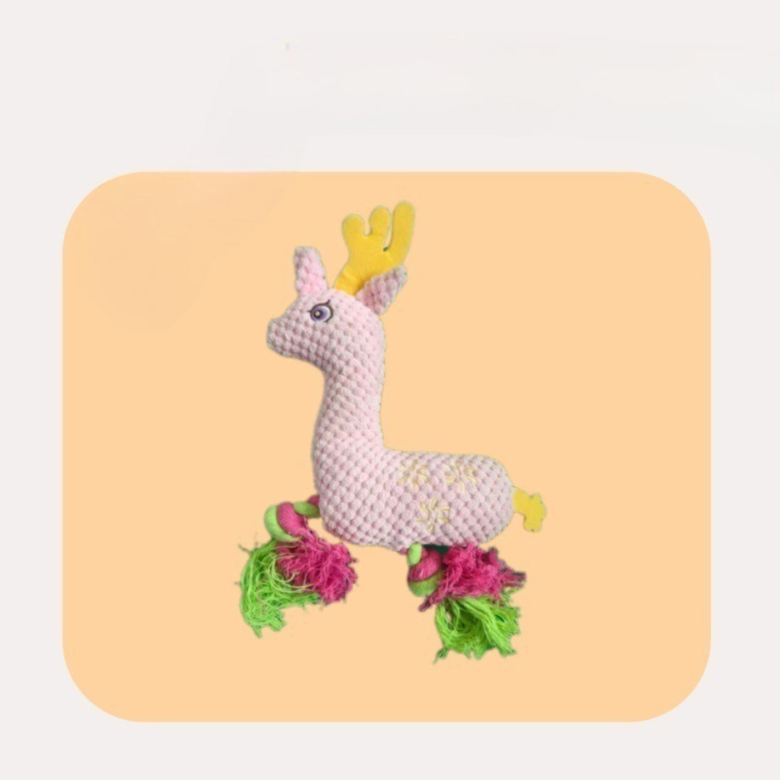 Close-up of Petkin Deer Dog Plush Toy showing rope legs detail