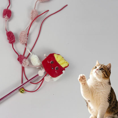 Moo - Playful Food Theme Plush Cat Wand Toy