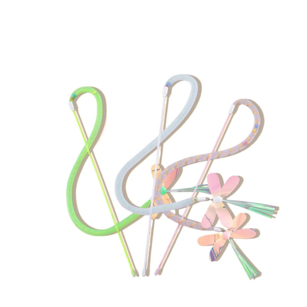Moo - Glitter Dragonfly Wand Cat Toy