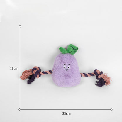 Petkin - Rope-Arm Vegetable-Shaped Plush Dog Toy
