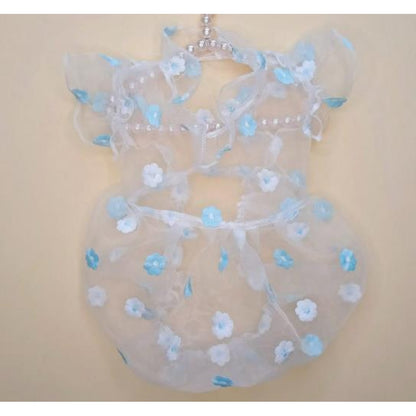 Ozzie - Spring Summer Floral Embroidered Pet Dress
