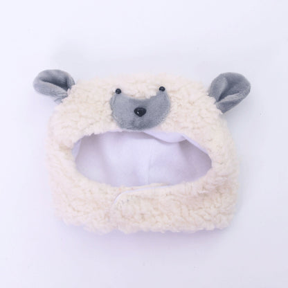 Ozzie lamb shape pet hat displayed on a flat surface