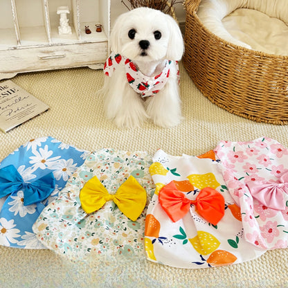Ozzie - Floral Bow Dress for Dogs and Cats Dress