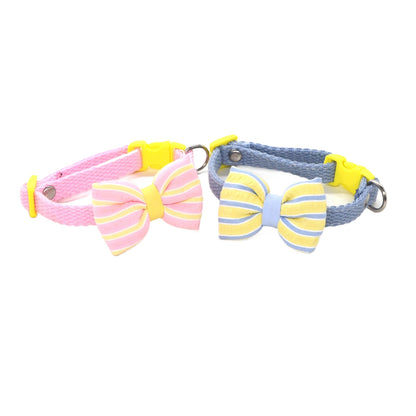Mokka - Striped Bow Breakaway Cat Collar